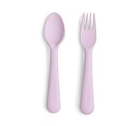 Mushie Juego de Cubiertos con Tenedor y Cuchara para Bebés | Cubiertos Reutilizables para Niños Pequeños y Niñas | Fabricado en Dinamarca | Sin BPA y Apto para Lavavajillas | Soft Lilac