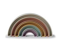 mushie Juguete Apilable Arcoíris | A Partir de 6 Meses | Ayuda al lenguaje y a la motricidad | Plástico 100% no tóxico, Libre de BPA y de Ftalatos | Diseñado y Fabricado en Dinamarca | Tropical