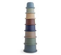 mushie Juguete de Vasos Apilables | Torre de Apilamiento con 8 Tazas | para Bebés y Niños | Fabricado en Dinamarca | Accesorio de Entrenamiento Seguro y Durable | sin BPA | Forest