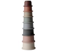 mushie Juguete de Vasos Apilables | Torre de Apilamiento con 8 Tazas | para Bebés y Niños | Fabricado en Dinamarca | Accesorio de Entrenamiento Seguro y Durable | sin BPA | Rainbow