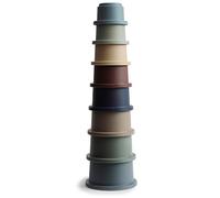mushie Juguete de Vasos Apilables | Torre de Apilamiento con 8 Tazas | para Bebés y Niños | Fabricado en Dinamarca | Accesorio de Entrenamiento Seguro y Durable | sin BPA | Forest