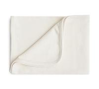 mushie Manta de bebé extrasuave | Manta acanalada de algodón y elastano, manta para bebé, manta para bebé, 35 x 35 pulgadas (marfil)