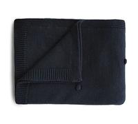 mushie Manta de Punto para Bebé y Niño | 80 X 100 Cm | Algodón Orgánico | Versátil Tipo de Clima | Material Durable| Textured Dots Dark Navy