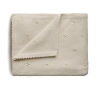 mushie Manta de Punto para Bebé y Niño | 80 X 100 Cm | Algodón Orgánico | Versátil Tipo de Clima | Material Durable| Pointelle Ivory