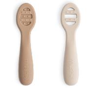 Mushie Mi Primera Cuchara Solid Shift.Sand + Natural 2 uds