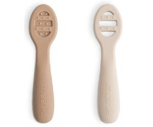 Mushie Mi Primera Cuchara Solid Shift.Sand + Natural 2 uds