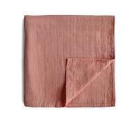 mushie Muslin Baby Swaddling Blanket | Manta Envolvente para Recién Nacidos de 0-3 Meses | Algodón Orgánico | Saco de Dormir Prelavado para Bebés | Hecho en Dinamarca | Cedar