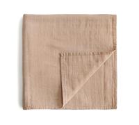 mushie Muslin Baby Swaddling Blanket | Manta Envolvente para Recién Nacidos de 0-3 Meses | Algodón Orgánico | Saco de Dormir Prelavado para Bebés | Hecho en Dinamarca | Pale Tauper