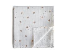 Mushie Muslin Baby Swaddling Blanket | Manta Envolvente para Recién Nacidos de 0-3 Meses | Algodón Orgánico | Saco de Dormir Prelavado para Bebés | Hecho en Dinamarca | Sparrow