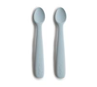 Mushie Cucharas Baby para niños en Silicona libre de BPA | Paquete de 2 Cuchara de alimentación aptas para lavavajillas | Accesorios a la hora de comer para niños pequeños | Powder Blue