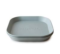 mushie Platos Cuadrados para Niños | Set de 2 | Reutilizables libres de BPA | Aptos para lavavajillas y microondas | Fabricados en Dinamarca | Sage