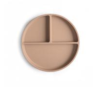 mushie Platos de Silicona para Niños | con Ventosa Antideslizante | Accesorios de Aprendizaje para Bebés y Niños Pequeños | Sin BPA | Resistente al Lavavajillas y al Microondas | Natural