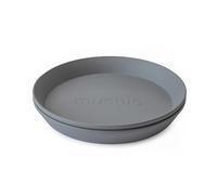 mushie Platos Redondos para Niños | Set de 2 | Reutilizables libres de BPA | Aptos para lavavajillas y microondas | Fabricados en Dinamarca | Smoke