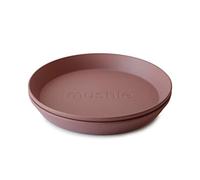 mushie Platos Redondos para Niños | Set de 2 | Reutilizables libres de BPA | Aptos para lavavajillas y microondas | Fabricados en Dinamarca | Woodchuck