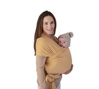 Mushie Portabebé para Recién Nacidos y Bebés | Portador con Bolsillo Integrado | 100% Algodón Orgánico | de 3,6 a 14,9 Kg | Mustard Melange