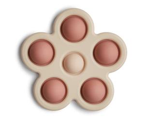 mushie Press Toy, Flores, Juguetes Sensoriales, Concentración y Atención, Seguro para Niños Pequeños, Niños y Niñas (Rose/Blush/Shifting Sand)