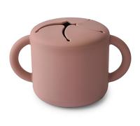 mushie Snack Taza de Silicona | Fiambrera Infantil para Llevar | Antiderrame y Resistente al Lavavajillas y al Microondas | Caja de Aperitivos Segura para Niños Pequeños y Niñas | Cloudy Mauve