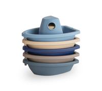 mushie Stackable Bath Boats Toy Ocean | Floating Bathtub Toys for Baby & Toddler Set of 5 | Made in Denmark