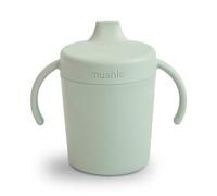 mushie Taza para beber de entrenamiento, fabricada en Dinamarca, tapa y asas resistentes a fugas, a partir de 6 meses (salvia)