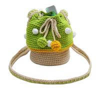 Mushroom Bag for Women Mushroom Small Bag for Purse Knitted Shoulder Bag Cute Knitted Coin Purse Adorable Mushroom Handbag Fashion Tote Stylish Mini Yarn Purse Portable Multifunctional Purse, verde
