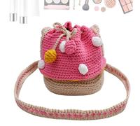 Mushroom Bag for Women Mushroom Small Bag for Purse Knitted Shoulder Bag Cute Knitted Coin Purse Adorable Mushroom Handbag Fashion Tote Stylish Mini Yarn Purse Portable Multifunctional Purse, rosa, Se