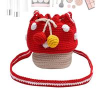 Mushroom Bag - Tiny Knitted Purse Organizer, Shoulder Bags with Knitted