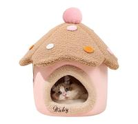 Mushroom Cat Bed | Warm Cat Nest | Cozy Pet Bed Cave, Removable Washable Cushion for Cats, Soft Sleeping Bed for Cats and Puppies, Cozy Pet House for Indoor Use