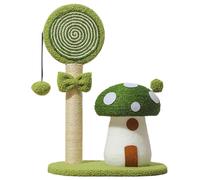 Mushroom Cat Climbing Tower, Interactive Indoor Cat Tree with Scratch Post, Multi-Functional Mushroom Poles and Sisal Board Scratcher, Fun Pet Furniture for Living Room Decor