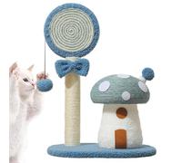 Mushroom Cat Climbing Tower, Interactive Indoor Cat Tree with Scratch Post, Multi-Functional Mushroom Poles and Sisal Board Scratcher, Fun Pet Furniture for Living Room Decor