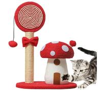Mushroom Cat Climbing Tower, Interactive Toy Cat Tree, Indoor Scratch Post, Multi Functional Mushroom Poles, Sisal Board Scratcher, for Living Room, Playful Kitten Furniture