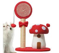 Mushroom Cat Tree, Interactive Climbing Tower, Sisal Scratching Post, Sturdy Base, Multi Design, for Kittens, Cats, Ideal for Any Living Room, Pet Corner, Blue Red Green