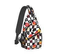 Mushroom Checkered Sling Bag Senderismo Mochila Cruzada Bolsas de Viaje en el Pecho Mochila de Hombro Casual para Mujeres Hombres con Correa Ligero Deporte al Aire Libre Corredores Escalada