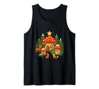 Mushroom Christmas Village Cottagecore Holiday Camiseta sin Mangas