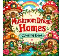 Mushroom Dream Homes Coloring Book with Cozy Fantasy Cottages, Cute Woodland Animals, Enchanted Gardens, and Whimsical Forest Scenes