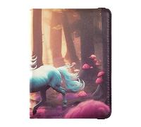 Mushroom Fantasy Magic Forest - Cartera para pasaporte y tarjeta de vacunación, con bloqueo RFID, funda para pasaporte de viaje, Bosque mágico de fantasía de hongos, Talla única