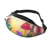 Mushroom Garden - Bolso bandolera con estampado de moda para turistas (14 x 35 cm), diseño de casas, unisex, multicolor, A37., talla única