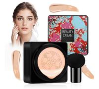 Mushroom Head Air Cushion,CC Cream Base de Maquillaje, Cabeza De Hongos Resistente Al Agua,Ocultador, Base de Maquillaje de Larga Duración, Hidratante Corrector Permeable(Natural)