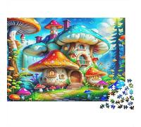 Mushroom House Puzzles 1000 Pieza Recycled Fairy Cottage Puzzle para Adultos Puzzle Game Props Difícil y Desafiante Fun Game 38x26cm/1000pcs