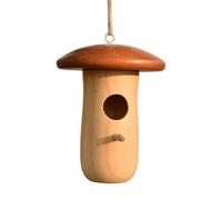 Mushroom Hummingbird Nest, Birds Nesting House, Wooden Cottage Animal Shelter, Garden Bird Hut, Ideal para exteriores Yard, Tree, Balcony, Patio, Courtyard 5.12x3.94x3.94 inch