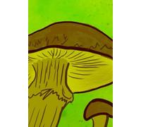 Mushroom Journal: Mustard yellow and neon green blank notebook