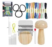 Mushroom Kit - Mini portátil multifunción Quick Maker, Work Weaving Looms Tool, Sewing Repair Craft Clothes Socks Jeans, Mending Darning Device, Textil Embroidery Art, DIY Supply