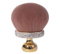 Mushroom Makeup Brush, Women Girls Loose Powder Blush Brush, Smooth Concealer Applicator, Compact Travel Accessories for Mom and Daughter, Uv Coated Handle, Gold, White, Pink