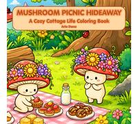 Mushroom Picnic Hideaway A Cozy Cottage Life Coloring Book: Wildflower Picnics, Mushroom Stools & Butterfly Trails | 50 Single-Sided Coloring Pages to ... (Mushroom Cottage Life Coloring Collection)
