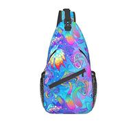 Mushroom Psychedelic 60s Sling Bag para Mujeres Hombres Crossbody Mochila Ciclismo Senderismo Mochila Pecho Bolso de Hombro