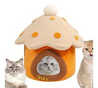 Mushroom Shape Design Cat House, Cat Cave Bed Mushroom, Cute Cat Kennel Bed, Decorative Pet House 48x48x50cm for Home, Indoor, Pet Cats, Decoration, Pink, Yellow, Red Color