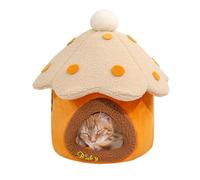 Mushroom Shaped Cat House | Warm Cat Nest | Cat Cave Bed | Cozy Cat Tent | Indoor Pet Cave | Removable Washable Cushion For Cats, Cats Shelter For Comfort