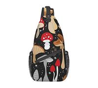 Mushroom Sling Bag, Chest Bag Daypack, Crossbody Sling Mochila para Viajes, Deportes, Correr, Senderismo