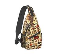 Mushroom Sling Bag para Mujeres Hombres, Crossbody Bag Sling Mochila Hombro Pecho Bolsa para Viajes Senderismo Gimnasio
