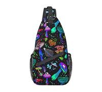Mushroom Sling Mochila, Mushroom Gifts Crossbody Bag para Mujeres Hombres Sling Bag Travel Senderismo Chest Bag Daypack Unisex