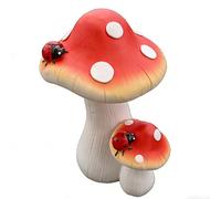 Mushroom Statue, 8,6 pulgadas Realistic Toadstool Sculpture, Weather-Resistant Resin Planter Decor for Nature Lovers, Durable Fairy Garden Accessory for Lawn, Pathway and Backyard Landscape, 22 cm